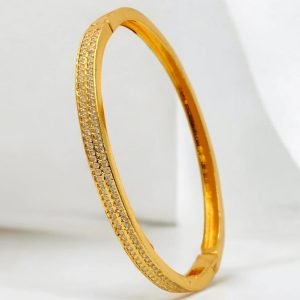designer gold plated bracelet for women ruby cz