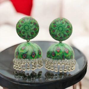 Peacock Meenakari Jhumkas